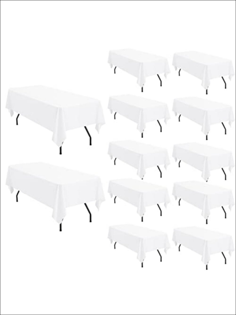 12 Pack Rectangular Polyester Tablecloth 60x102 Inch for 6ft Tables